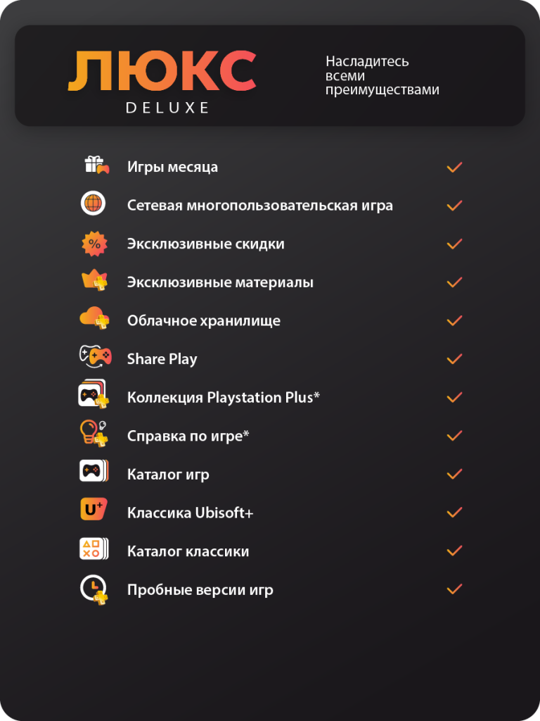 подписка PS PlayStation Plus Deluxe