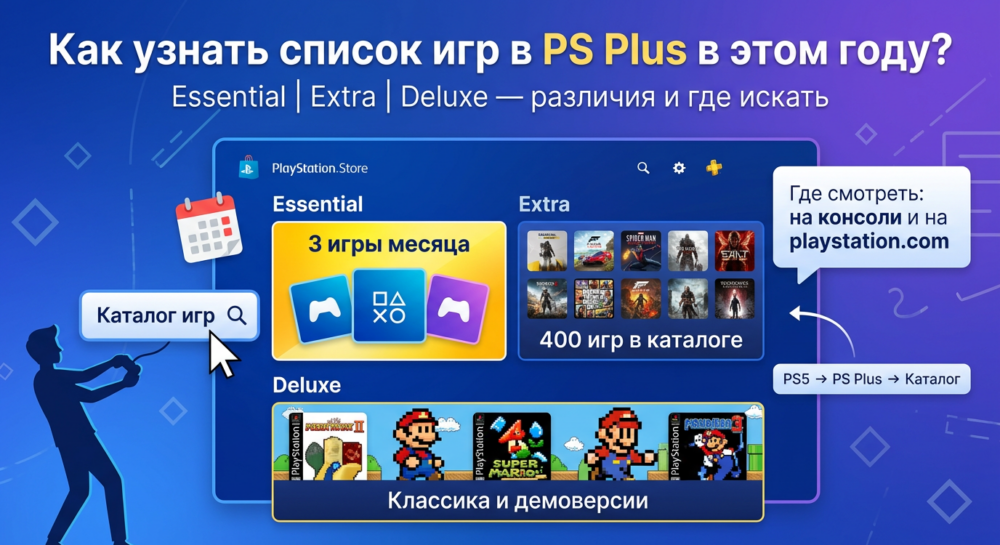 Как узнать список игр PS PLUS в этом году?